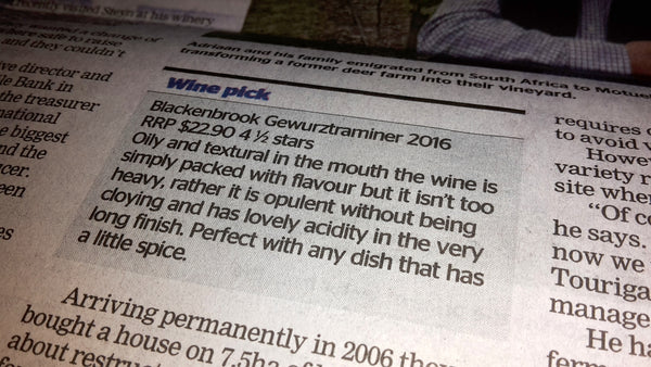Our Gewurztraminer impresses wine writer Neil Hodgson
