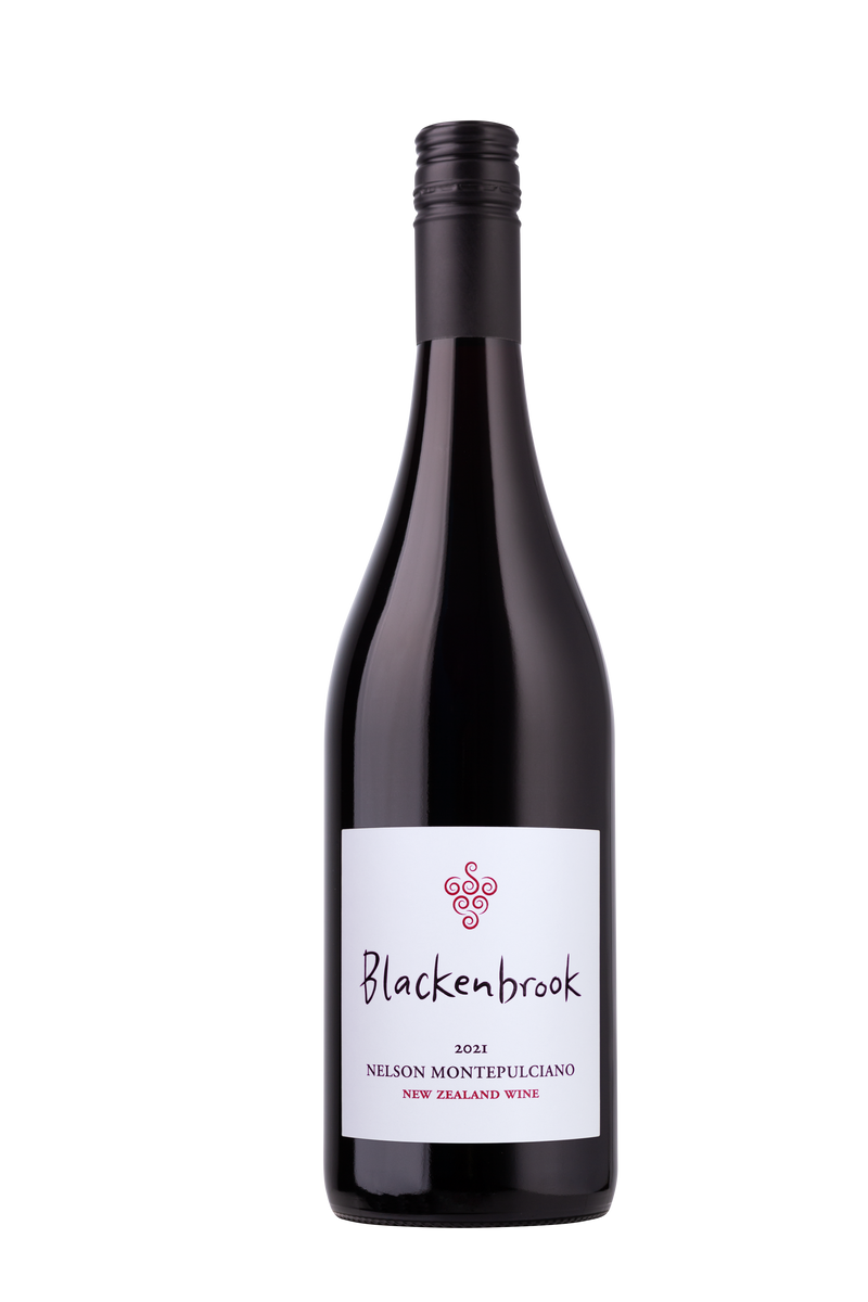 A bottle of Blackenbrook Nelson Montepulciano 2021